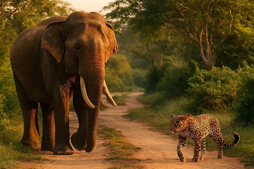 elephantleopard photo from national parks